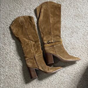 Women’s Stylish Tan Suede real leather Dolce Vita Knee-High western Boots sz 10